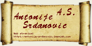 Antonije Srdanović vizit kartica